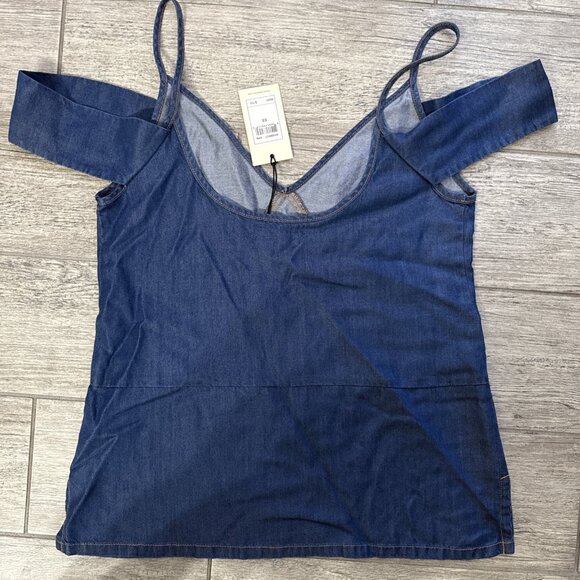 7 For All Mankind Blue Denim Tank Top XS NWT - Picture 7 of 8
